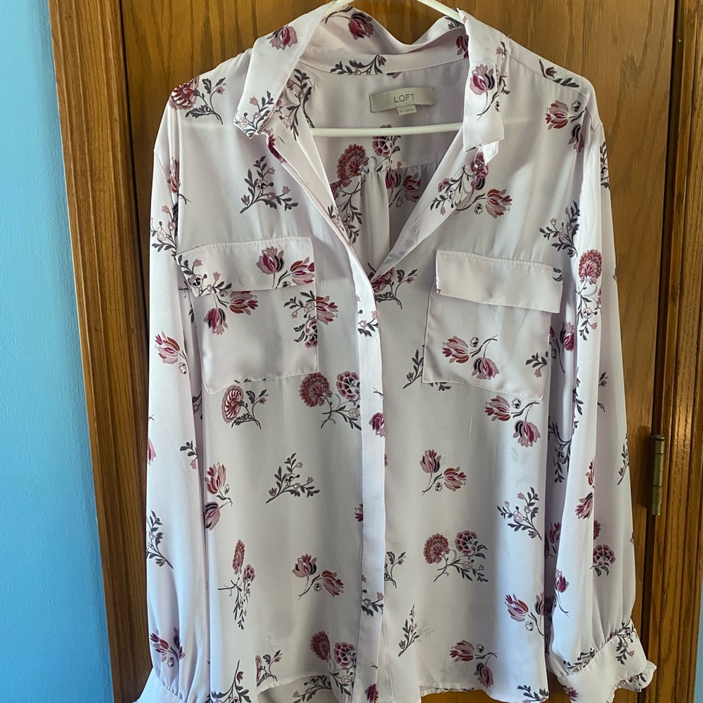 Light pink blouse with flowers